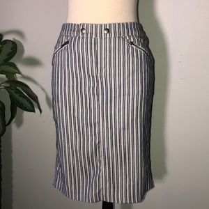 Lux Pinstripe Pencil Skirt